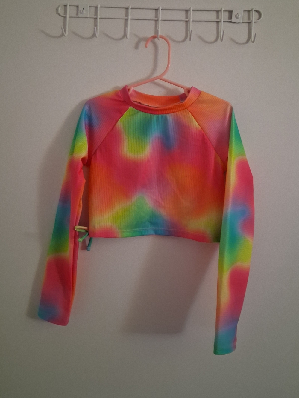 Cat & Jack Girls Size S(6/7) Long sleeve Tie Dye Rashguard Swim Top New with tag